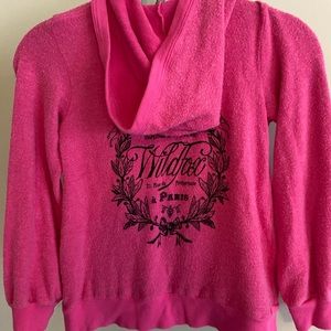 NWOT Wildfox Kids Logo Emblem ZIP up BBJ jersey casual Hoodie 7/8